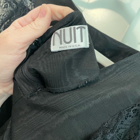 Vintage Nuit black lace ruffle tiered maxi dress size 12 - Picture 5 of 11